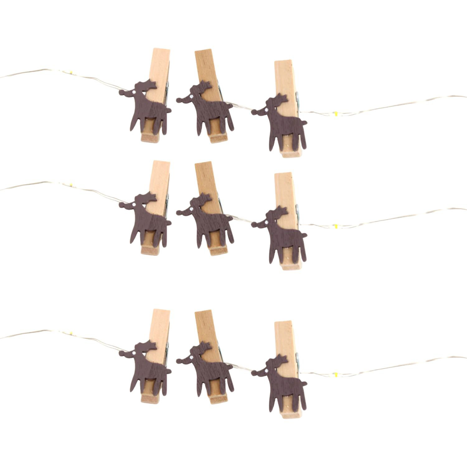 The Holiday Aisle® 20 LED Microdot String Lights with 10 Wood Deer ...