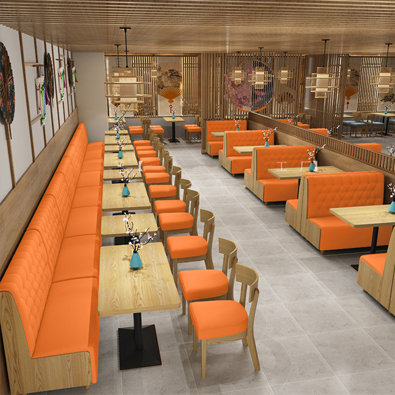 Banc de salle à manger en similicuir, Orange