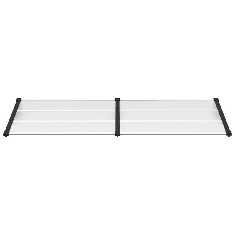 Dakota Fields 90cm D Polycarbonate Cover Retractable Door / Window Awning, Black/Transparent, 27.5cm H x 239cm W x 90cm D