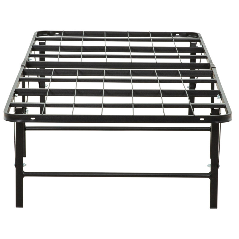 Bed Frame, Metal Mattress Foundation For Bedroom Comfort With Space Efficiency