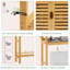 Armoire de rangement en bambou au-dessus de la toilette - Grand organisateur de salle de bain autoportant avec tablettes réglables, étagère compacte pour salle de lavage et balcon, naturel