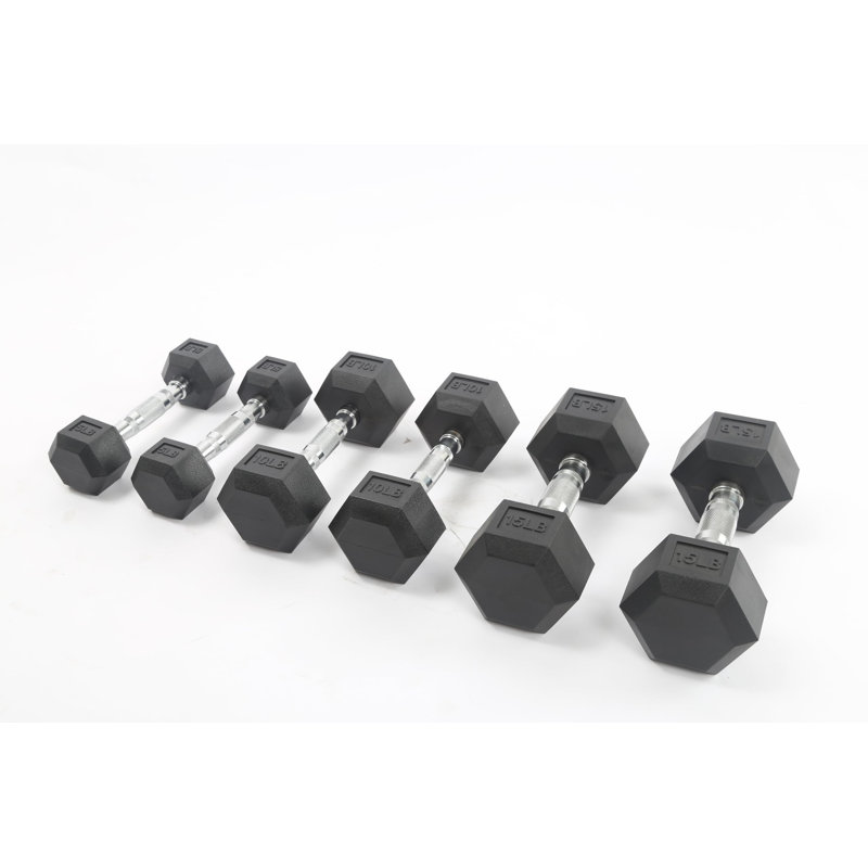 Ensemble d'haltères 60/90/100-110 lb, poids libres enrobés de caoutchouc pour l'entraînement en force
