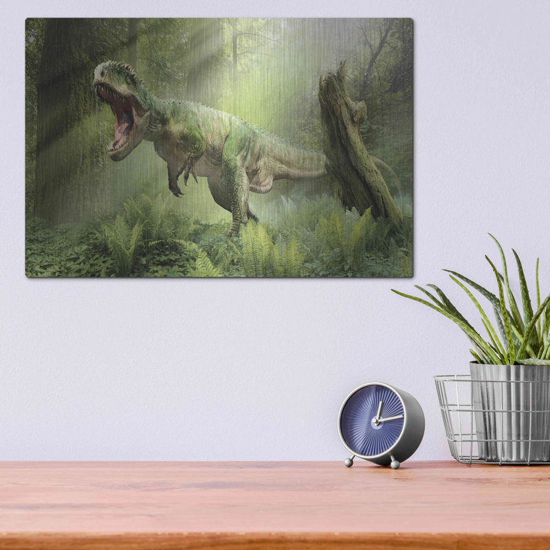 Art mural luxueux «Giganotosaurus», art mural en métal «Giganotosaurus» par Damir Martin, H 12 po x l 16 po