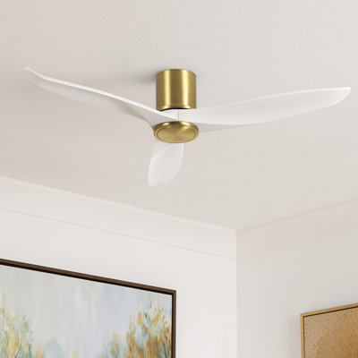 Ventilateur de plafond encastré en bois massif 52 po avec télécommande