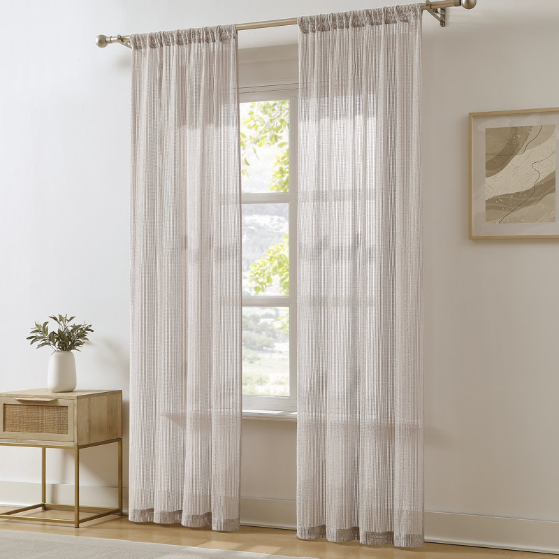 Javarus Window Curtain Panels Pair, Beige