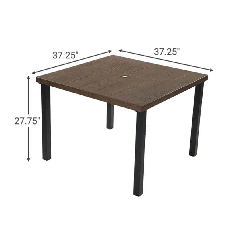 Brynlei Square 4-Person 37.25" Long Steel Dinning Set With Armchairs And Sunbrella® Cushion