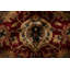 Tapis décoratif en laine rouge/noir 5 pi 10 po x 8 pi 10 po one-of-a-kind noué à la main