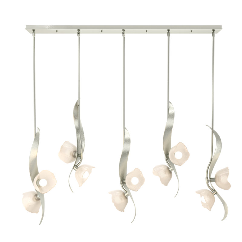 Mika 10 - Light Kitchen Island Linear Pendant, Sterling