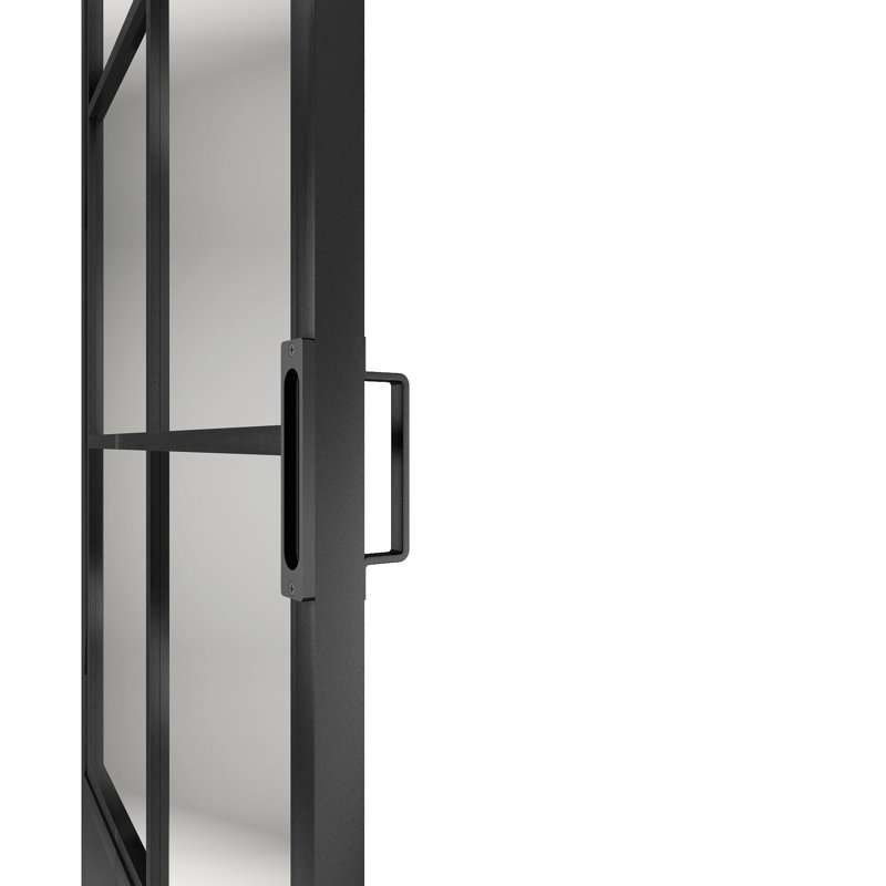 84" Frosted Glass and Steel Sliding Barn Door Kit