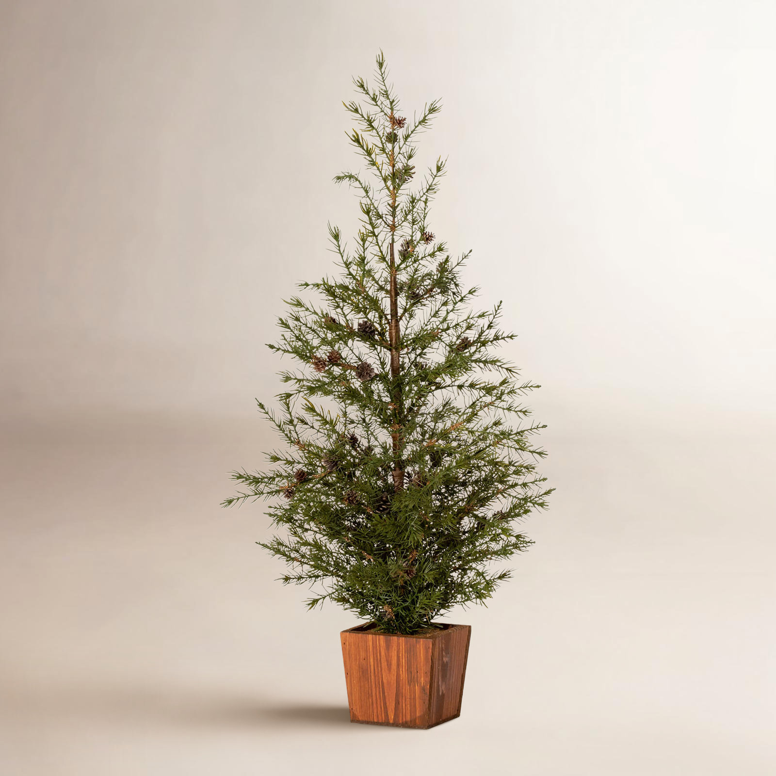 35" Artificial Christmas Potted Cedar Pinecone Tree, Green