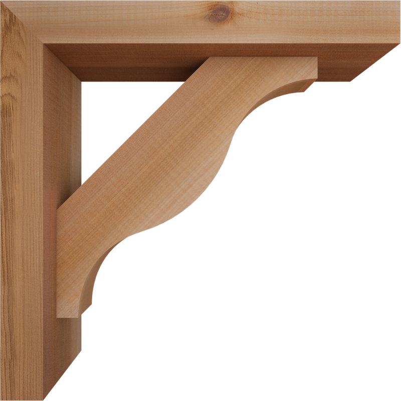 Support Funston Block avec support décalé, 14 po x 14 po, Cèdre rouge occidental de l 3 1/2 po (lisse)