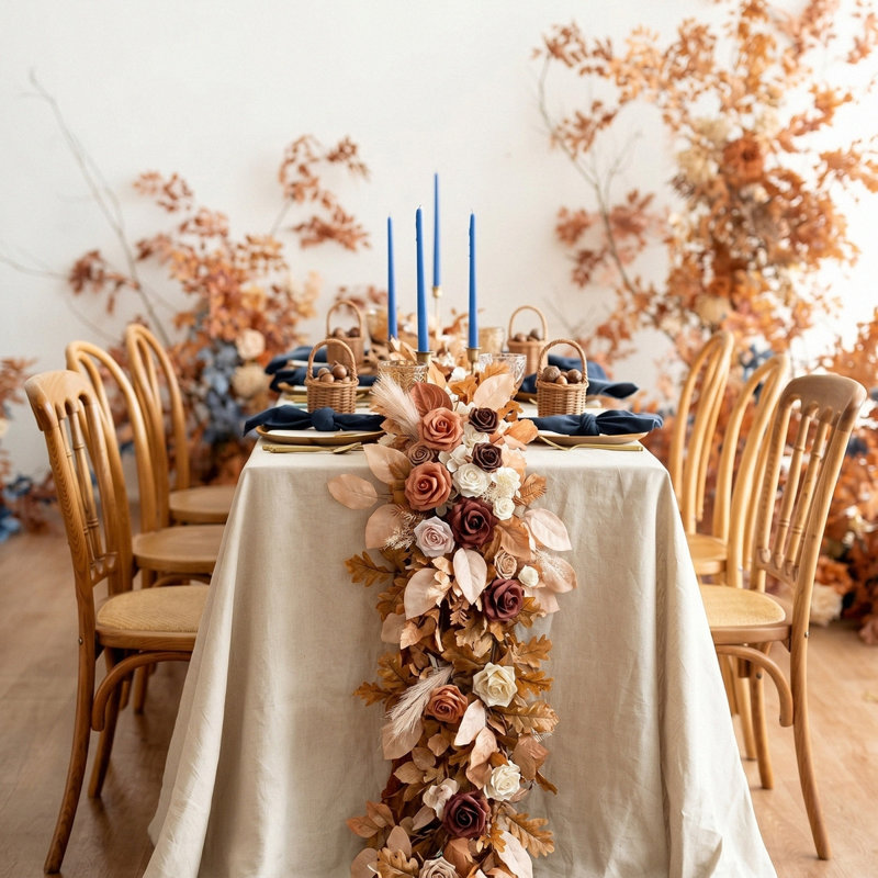 Guirlande de 5,9 pi d'eucalyptus et de feuilles de saule avec fleur blanche