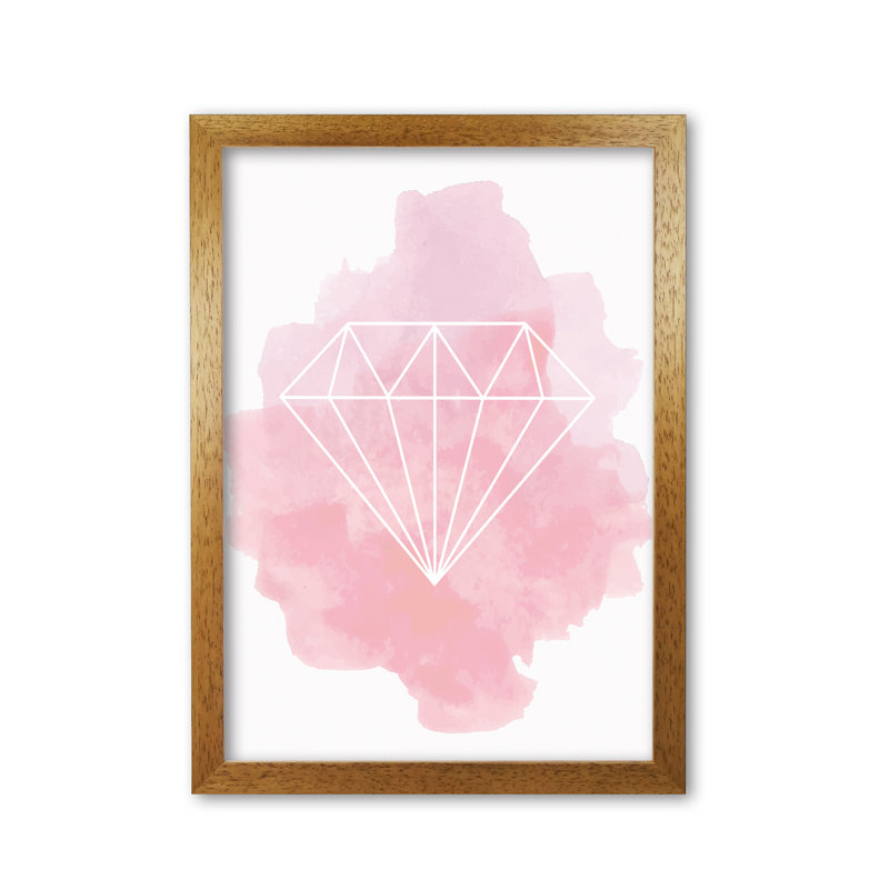 Geo Diamond - Print, 30 cm H x 21 cm W x 5 cm D, Honey Oak Frame