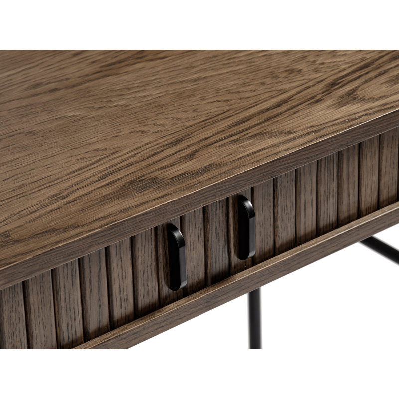 Teneasha Oval Writing Desk, Smoked Oak