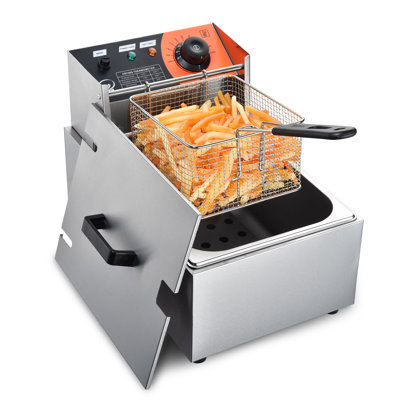 WeChef 12L Countertop Electric Deep Fryer with Basket Single Removable Tank Commercial -  Yescom, 26FRY002-S2500