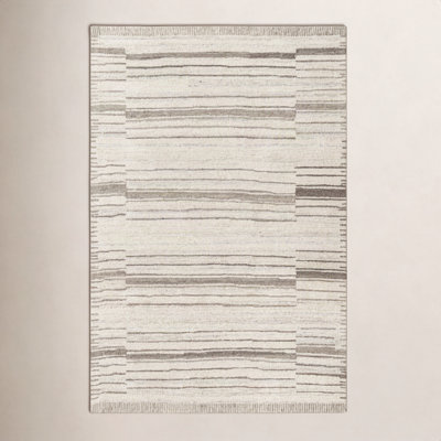 Demie Hand-Tufted Light Gray Striped Rug