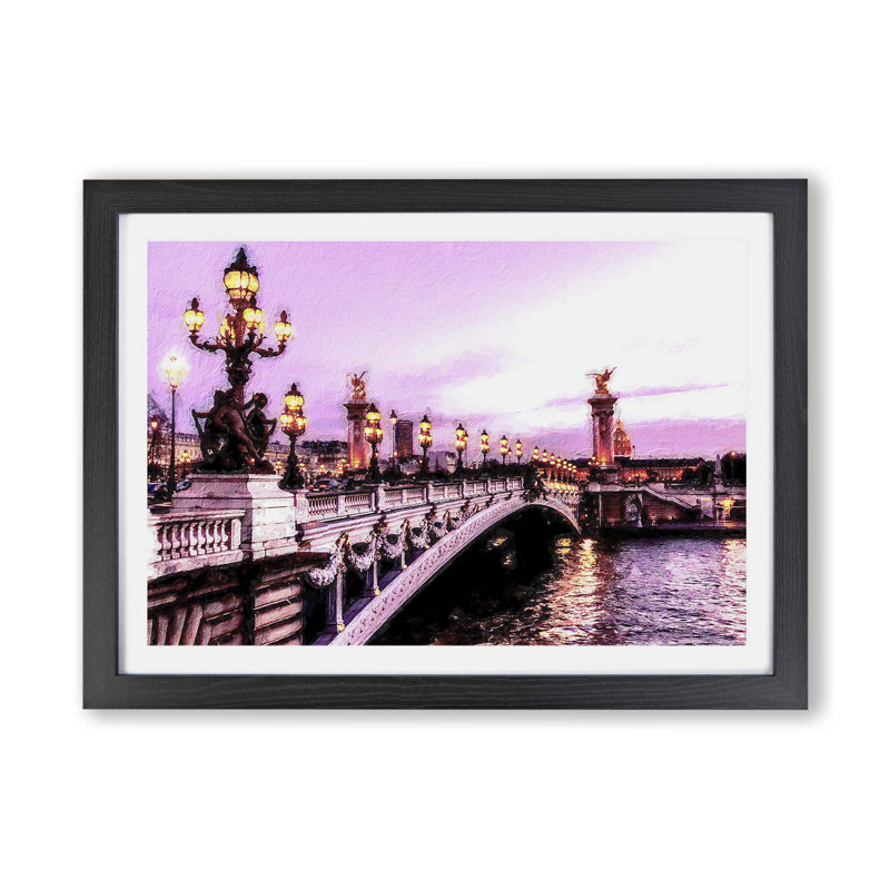 Pont Alexandre III Bridge in Paris France - Framed Print, Black, 45cm H x 63cm W x 2cm D
