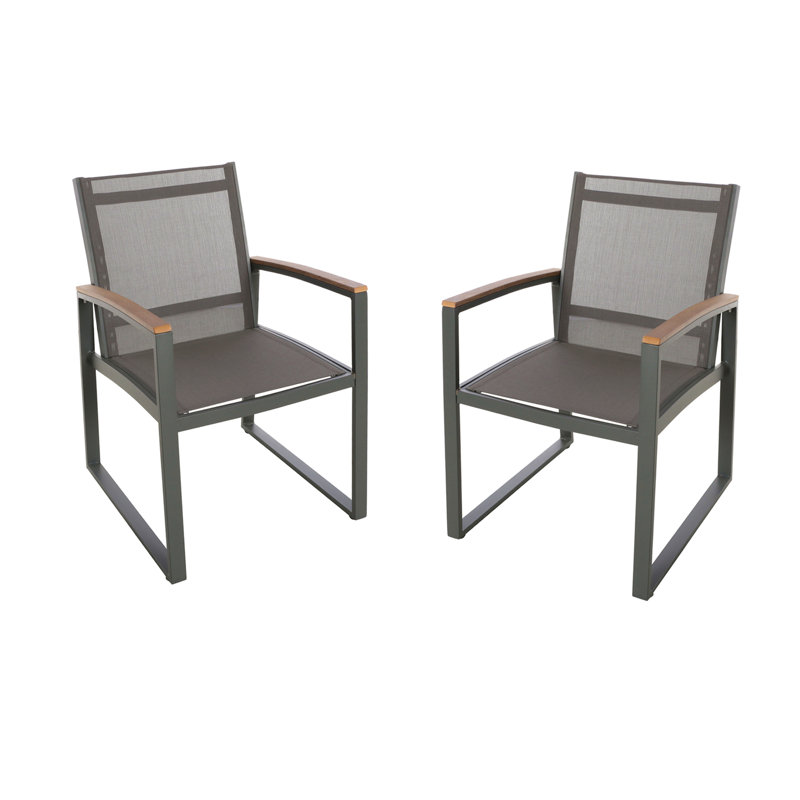 Dining Chair For Outdoor Garden, Black/Silver