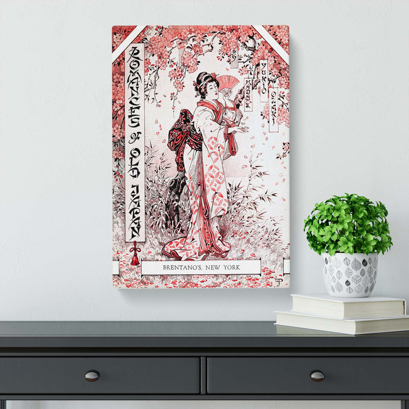Woman Under The Cherry Blossom Tree - Wrapped Canvas, 60cm H x 40cm W x 3cm D