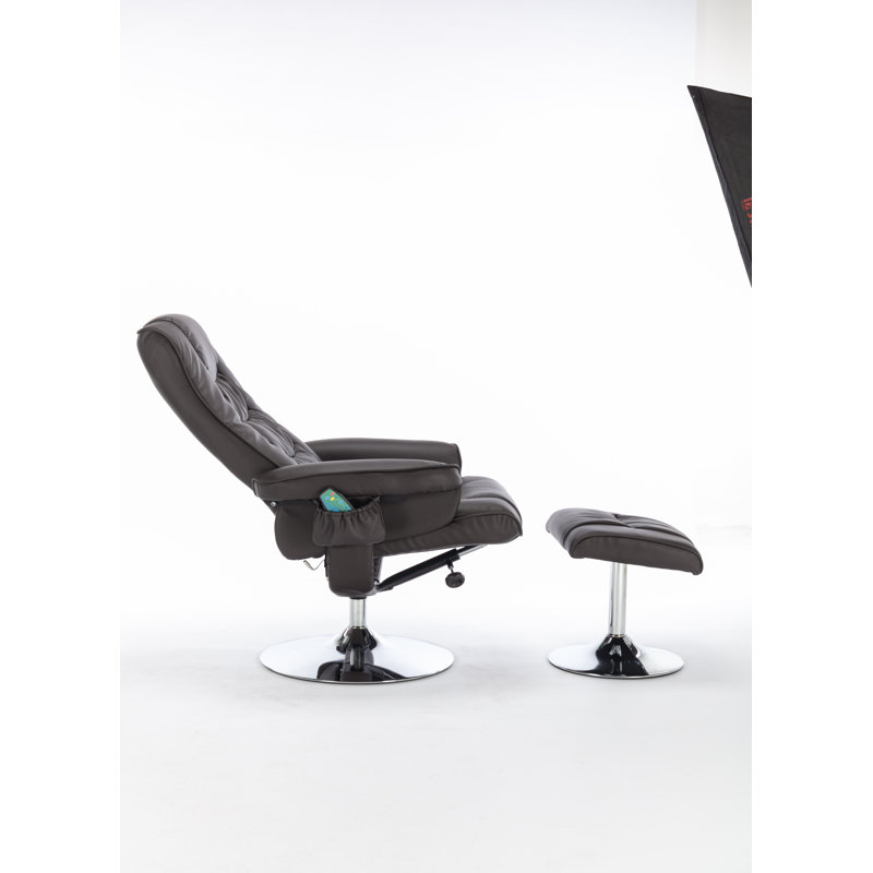 Tasha 79cm Wide Ergonomic Recliner with Massager, Black