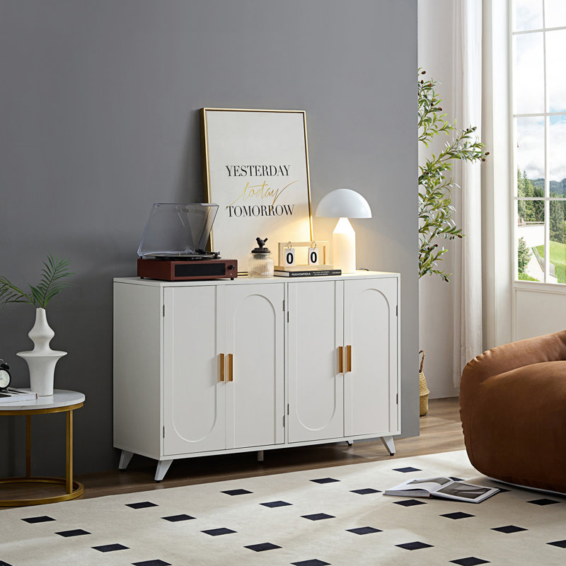 Buffet avec 4 portes et tablettes amovibles, armoire de vestibule