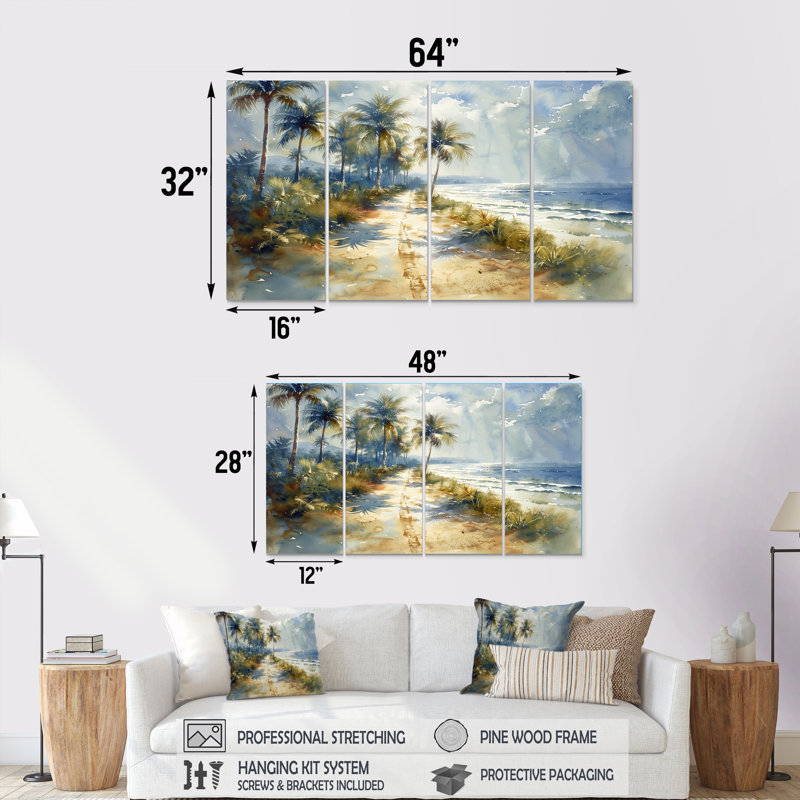 Sattler - Ensemble d'art mural palmiers et palmiers, H 32 po x l 64 po