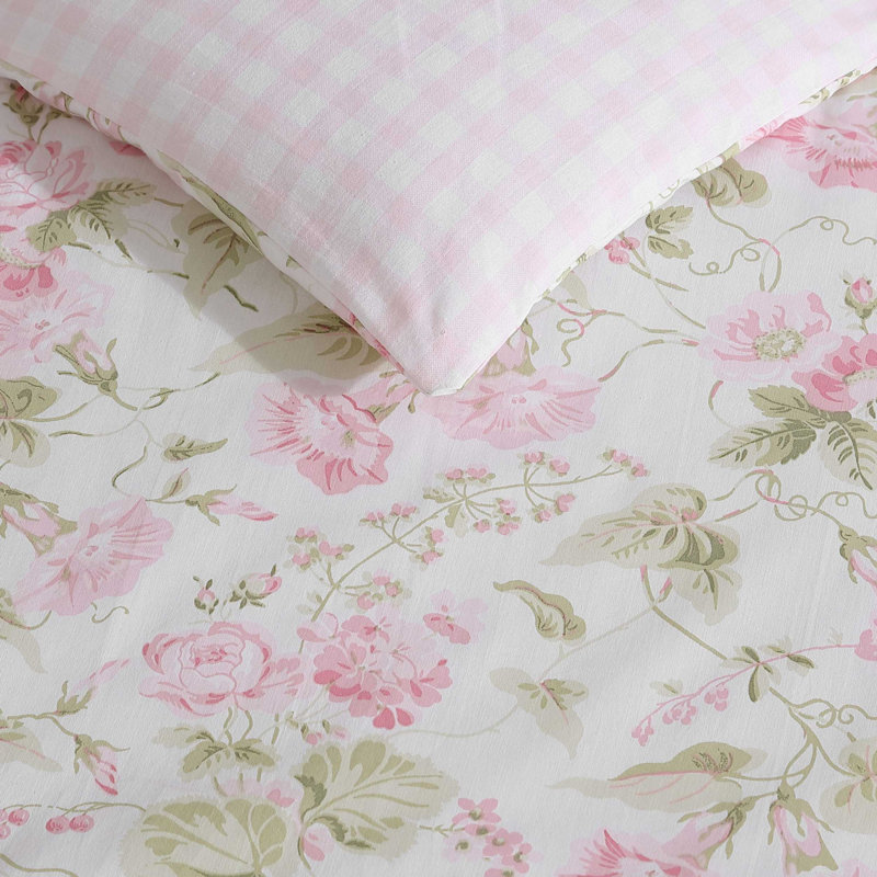 Ensemble d'édredon en coton Laura Ashley Morning Gloria, Édredon pour très grand lit + 2 taies décorativ