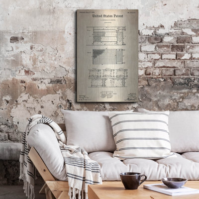 «Sting Machine Machine Parchment», art mural en métal 17 po x 17 po, 24 po x 36 po