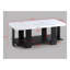3 salons - cocktail gris avec table basse rectangulaire en faux marbre blanc et deux tables de bout carrées, conception moderne, tables à installation rapide et sans effort pour l'espace principal, assemblage facile-890604550