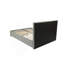 Lit de tête de lit moderne capitonné en polyfibre gris avec rangement pour lit double