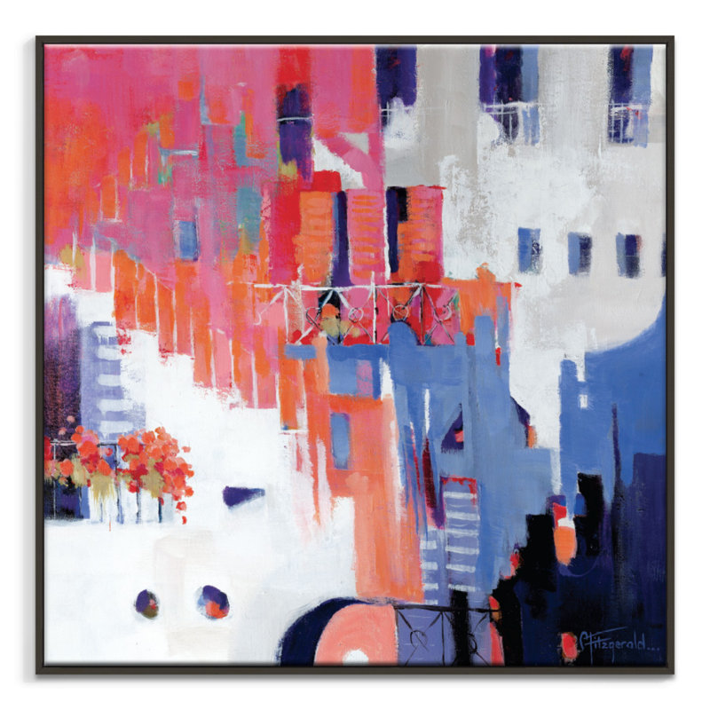 Stairs To Happiness by Catherine Fitzgerald - Painting on Canvas, Timber, 61cm H x 61cm W