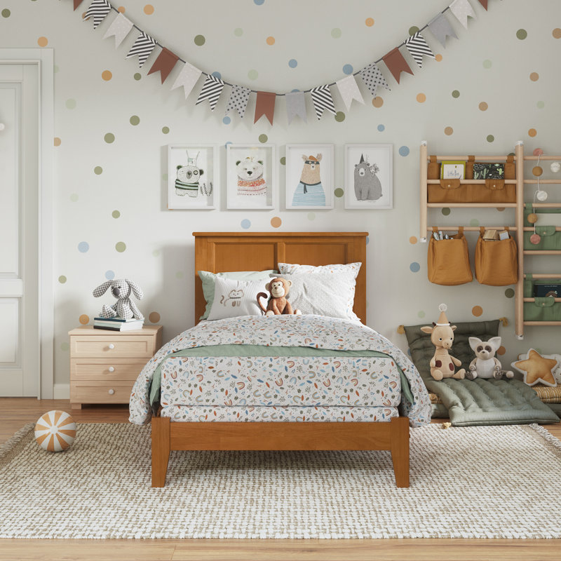 Troutville Solid Wood Standard Bed, Twin, Light Toffee