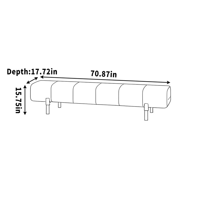 Oshea, H 15,75 po x l 70,87 po x P 17,72 po