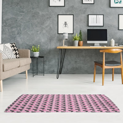 Tapis noir/rose skyscrapers