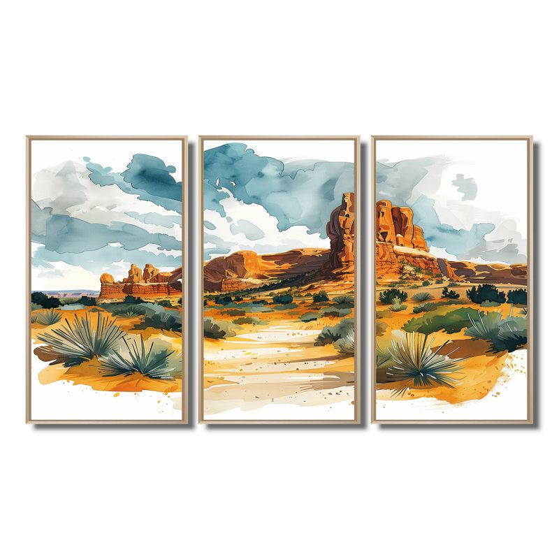 Ensemble de décorations murales Arches National Park Desert Landscape I - Canyon, H 32 po x l 16 po x P 1 po