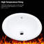 Lavabo vasque semi-encastré en céramique blanche de 17 po x 15,5 po pour la salle de bain, bords arrondis doux, faible absorption d'eau, lavabo de salle de bain à installation sans effort, conception ergonomique, résistance aux taches et aux égratignures,