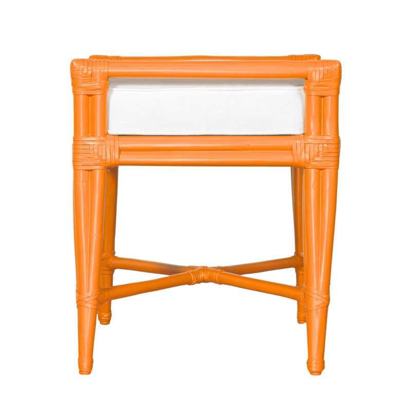 Malacca Upholstered Bench, Orange Slice
