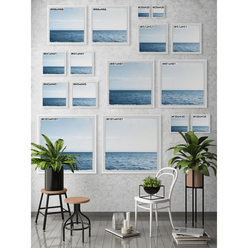 Lucerne Straight Sea Horizon by Marmont Hill - 2 Piece Single Picture Frame Print Set, 30cm H x 61cm W