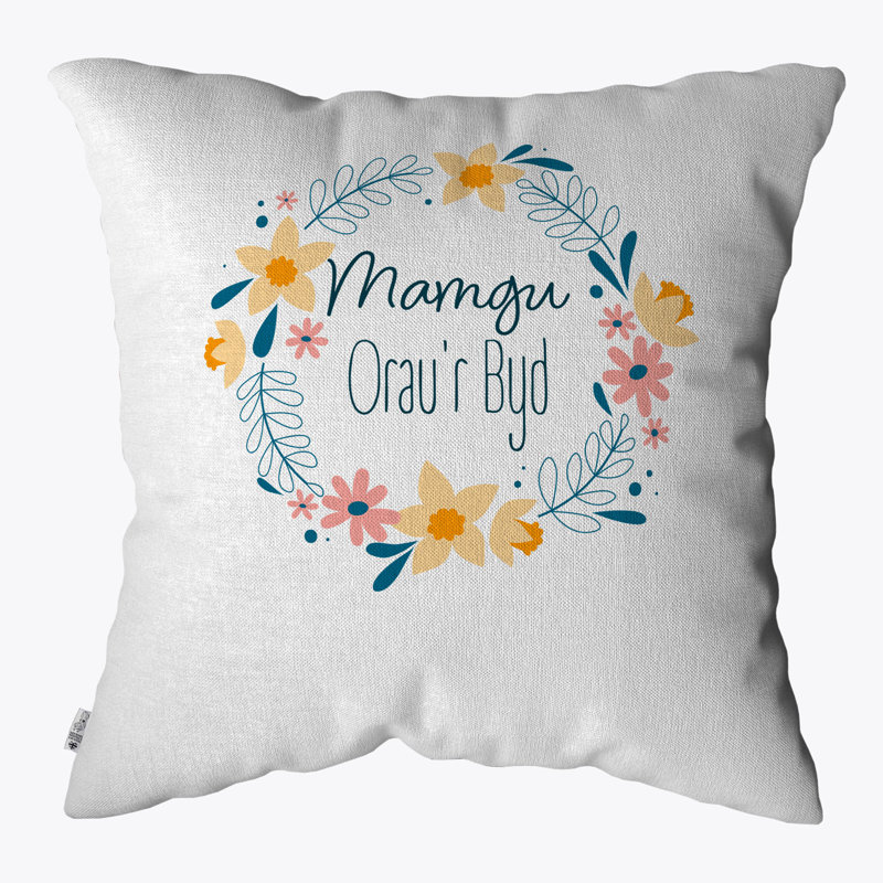 Floral White Square Cushion Cover
