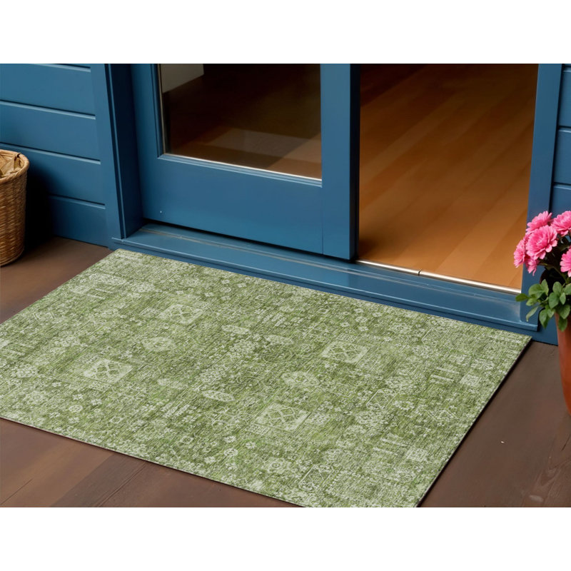 Tapis oriental lavable intérieur / extérieur ivoire 3 pi x 5 pi