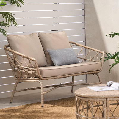 Espace de détente pour le jardin: tissage et eau - revêtement, l 48,50 po x H 28,25 po x P 28,75 po, assemblage requis, capacité de charge de 600 lb, coussins imperméables pour terrasse au frais, poids de 48,5 po