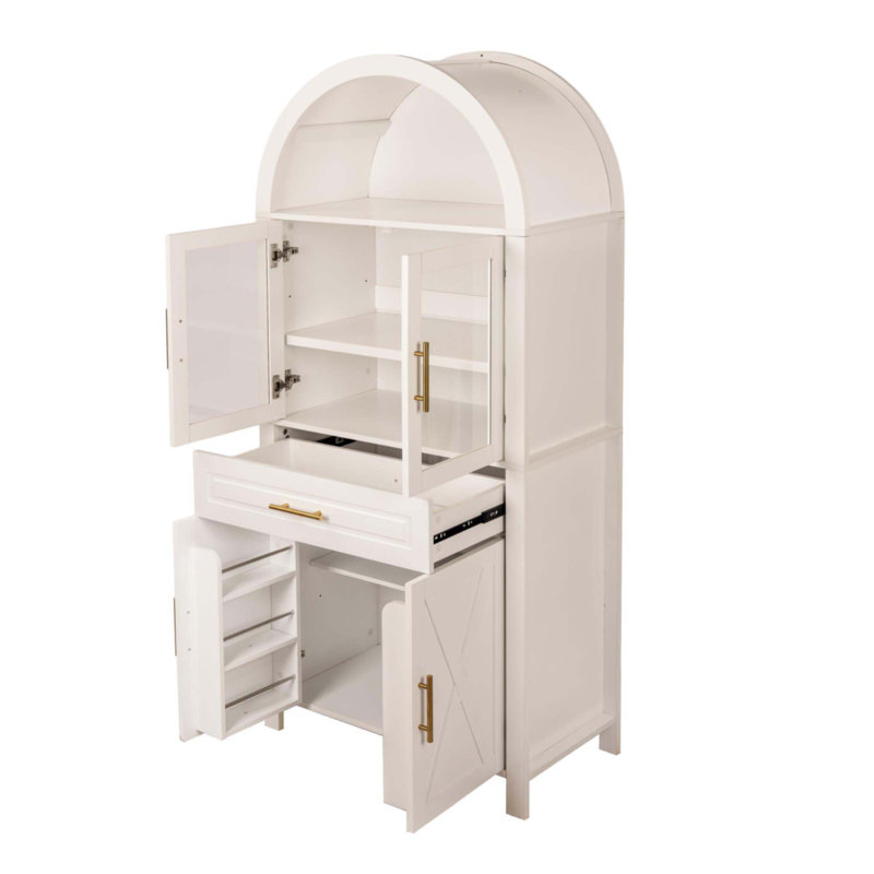 Grand garde-manger arqué 71 po avec porte vitrée 71 po