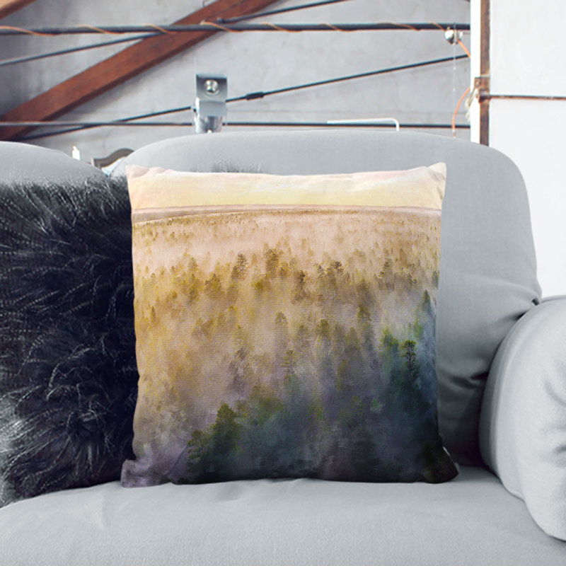 Fog over the Forest Cushion with Filling, 40cm H x 40cm W x 15cm D