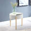 Table d'appoint ronde de style moderne avec rangement dissimulé et pattes en bois