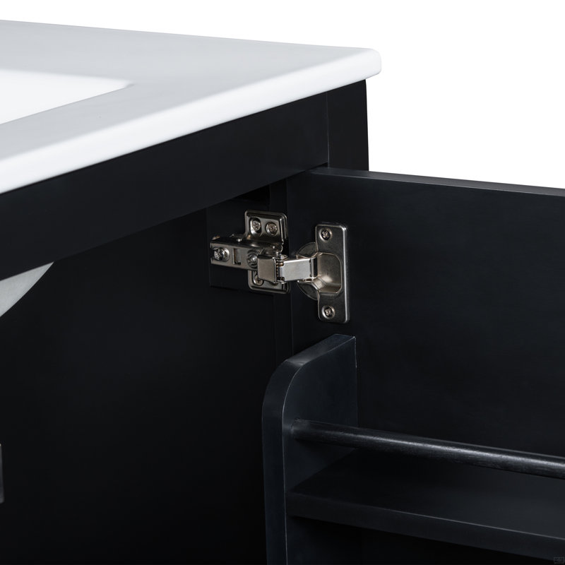 30" Bathroom Vanity With Single Sink, Combo Cabinet Undermount Sink, Bathroom Storage Cabinet With 2 Doors And A Drawer, Soft Closing
