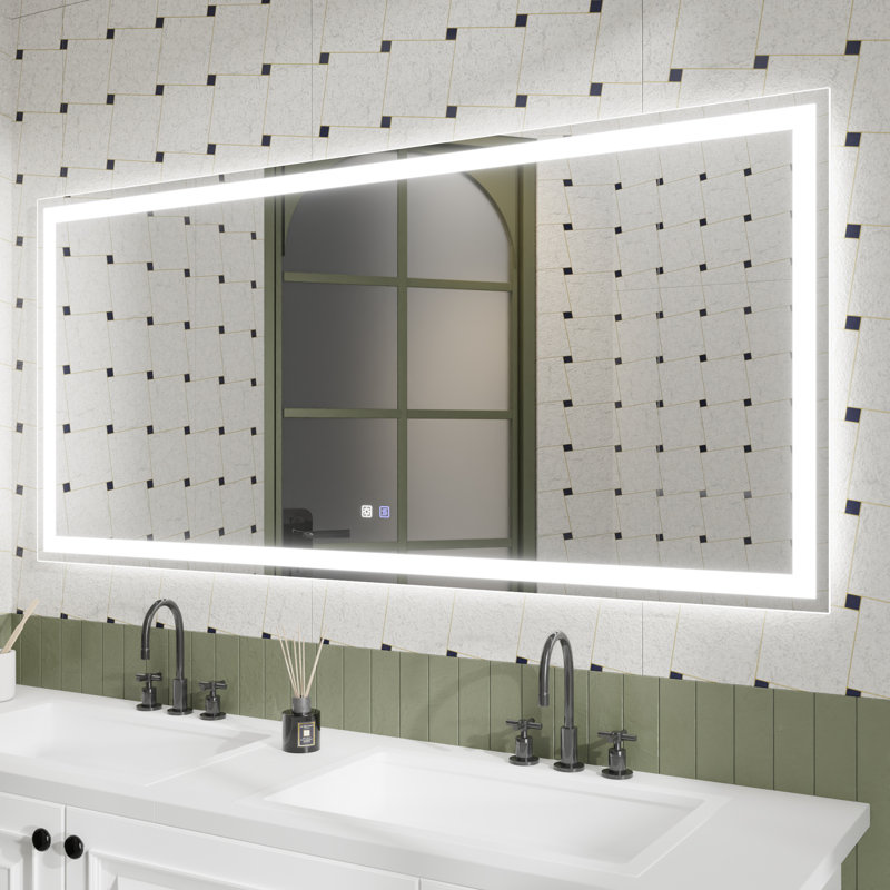 Eldur Smart LED Bathroom Mirror - 5000K Color Temperature, Dimmable, Defogging, Memory Function, Rectangle, 36" x 28"