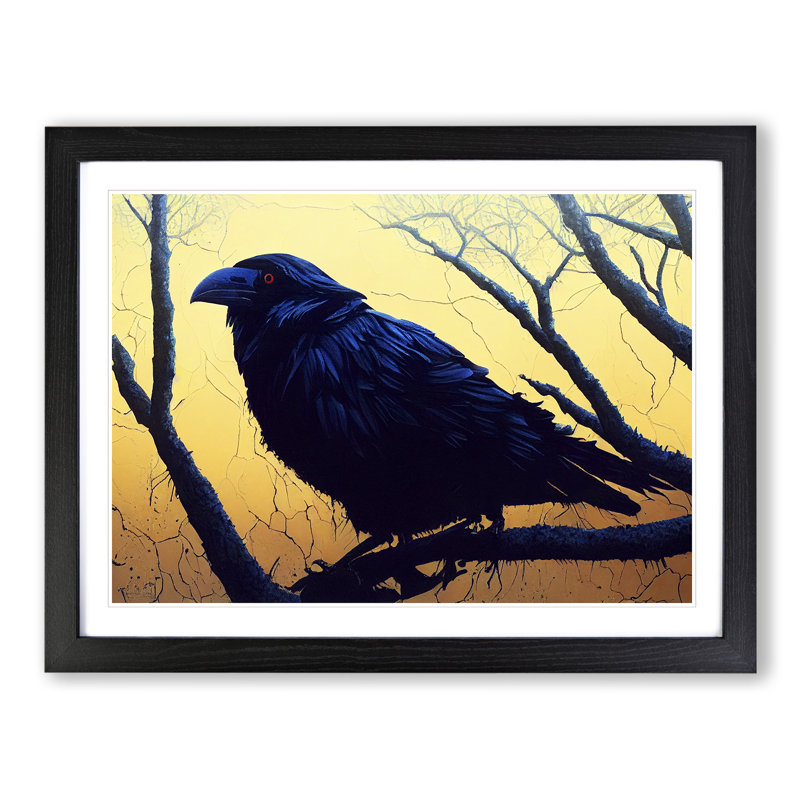 Great Raven Bird - Print, 46cm H x 64cm W, Black