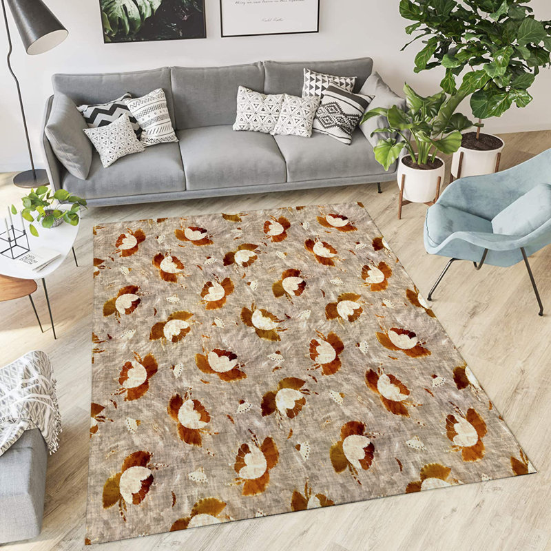 Tapis brun intérieur / extérieur rectangulaire en polyester tissé à la machine, Rectangle 4 pi x 6 pi