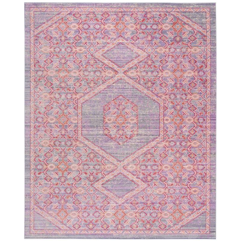 Tapis oriental lavande / fuchsia Chauncey, Rectangle 9 pi x 13 pi