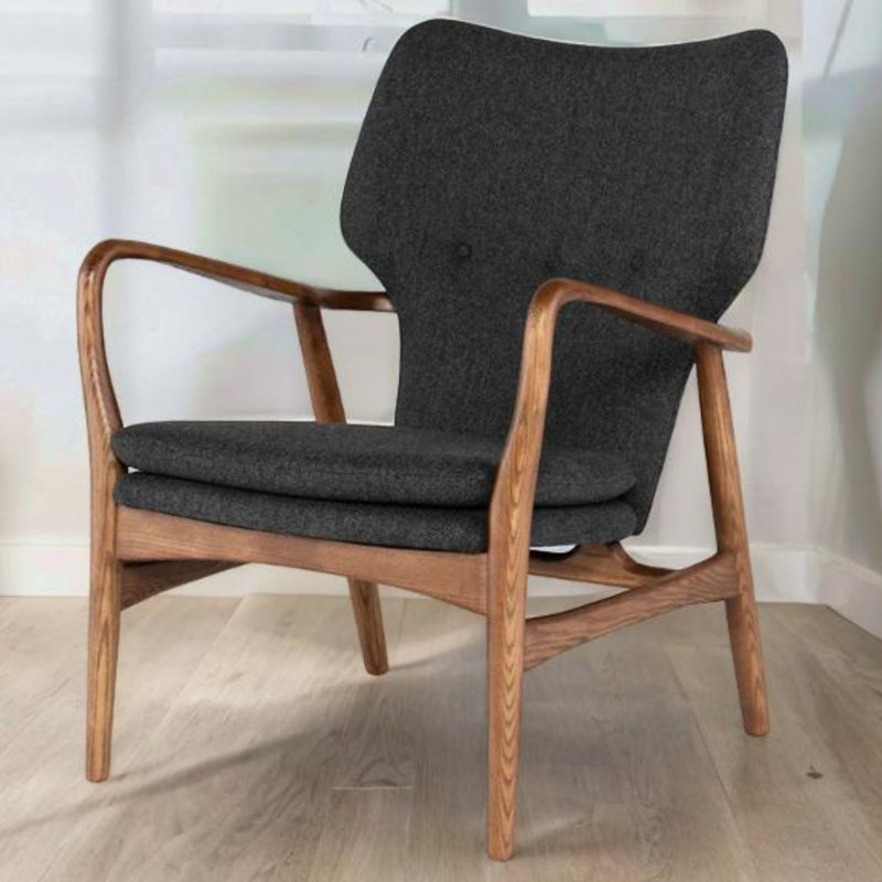 Méridienne Soly Mid-Century Modern, Gris
